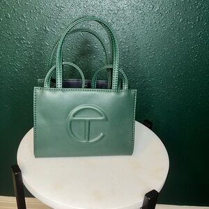 Telfar Small Shopping Bag Green Top Handle Crossbody